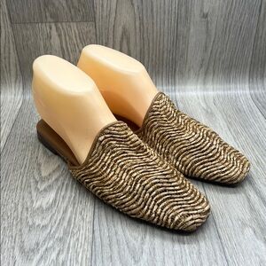 Chocolat Blu Woven Tan and Brown Slides